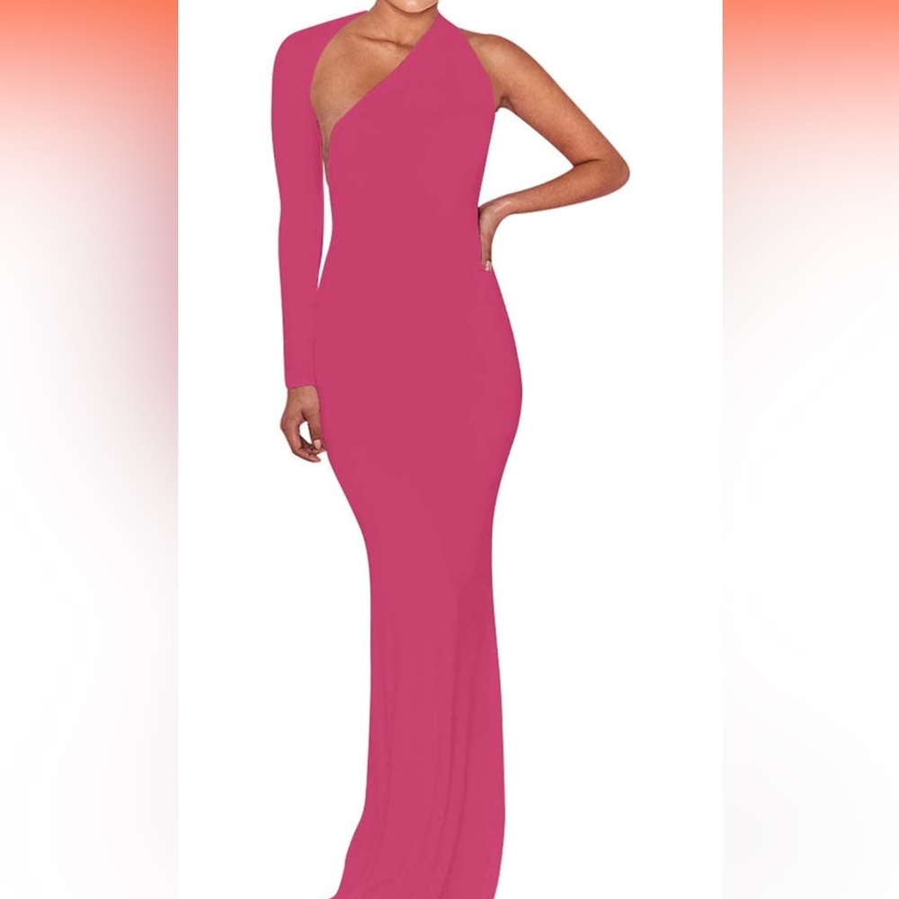 Pink Backless one shoulder dress Size S